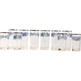 10 Wedgwood Royal Blue Glassware Tumblers in 2 Sizes, Set 6 and Set 4