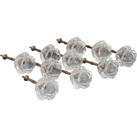 Set 10 Clear Crystal Glass "Rose" Curtain Tie Backs