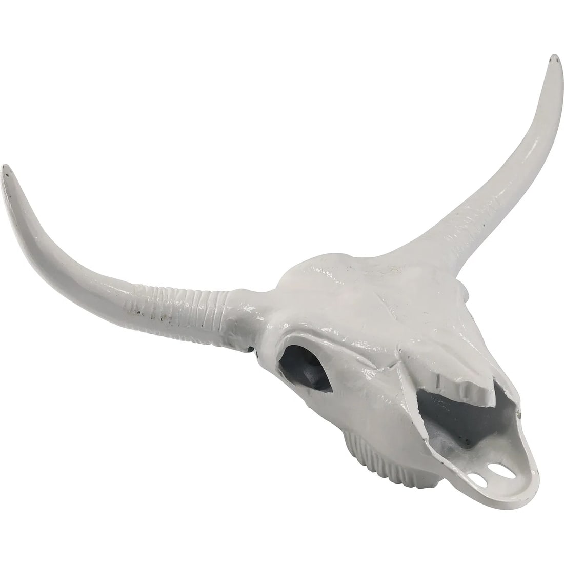 White Metal Steer Skull Wall Hanger 19.5 inches length (1 of 11)
