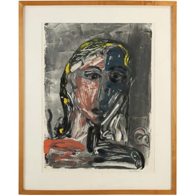 Monoprint "Portrait of a Woman" by Alfred Ortega, Pennsylvania Academy of the Fine Arts (PAFA)