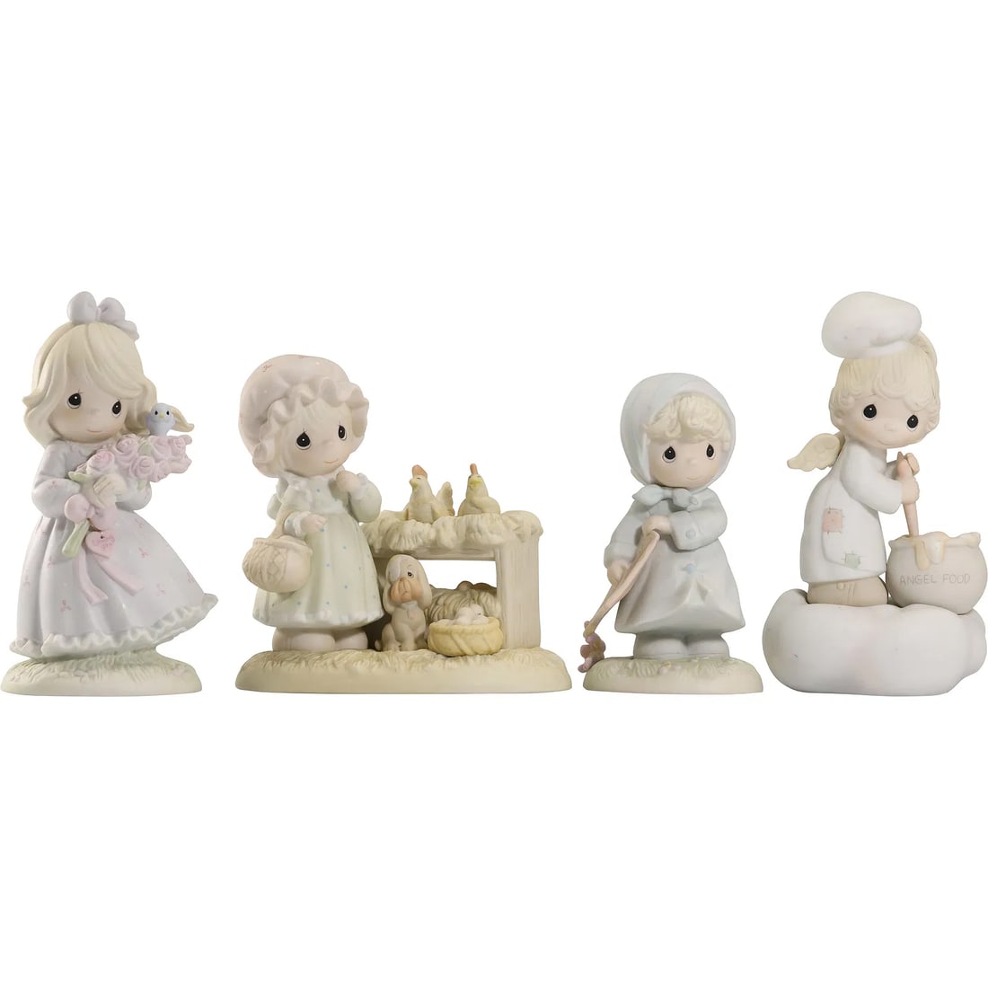 4 Assorted Precious Moments Porcelain Bisque Doll Figure Statues (1 of 11)