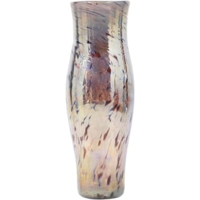Vintage Art Glass Iridescent Vase 9 in. height x 3.5 in. wide