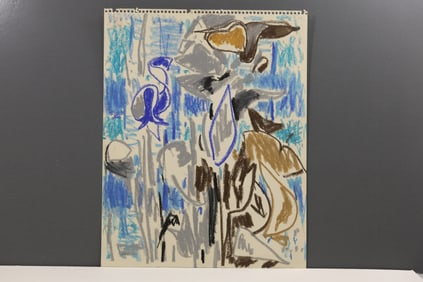 Robert Angeloch (1922–2011) Still Life #3 Crayon Drawing, 1956, 13.5 × 11 in.