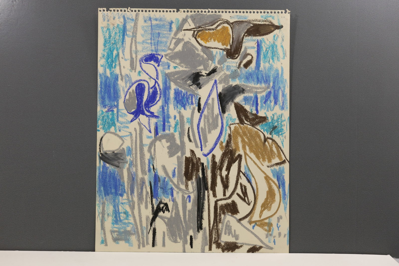 Robert Angeloch (1922–2011) Still Life #3 Crayon Drawing, 1956, 13.5 × 11 in.: All descriptions were generated using AI technology and have not been reviewed or verified by a human. All items are sold as-is, where-is. It is the buyer’s responsibility to preview, examine, and a