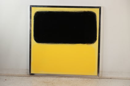 Thomas Pulgini, American, Pop-Art Abstract After Rothko Black and Yellow Signed