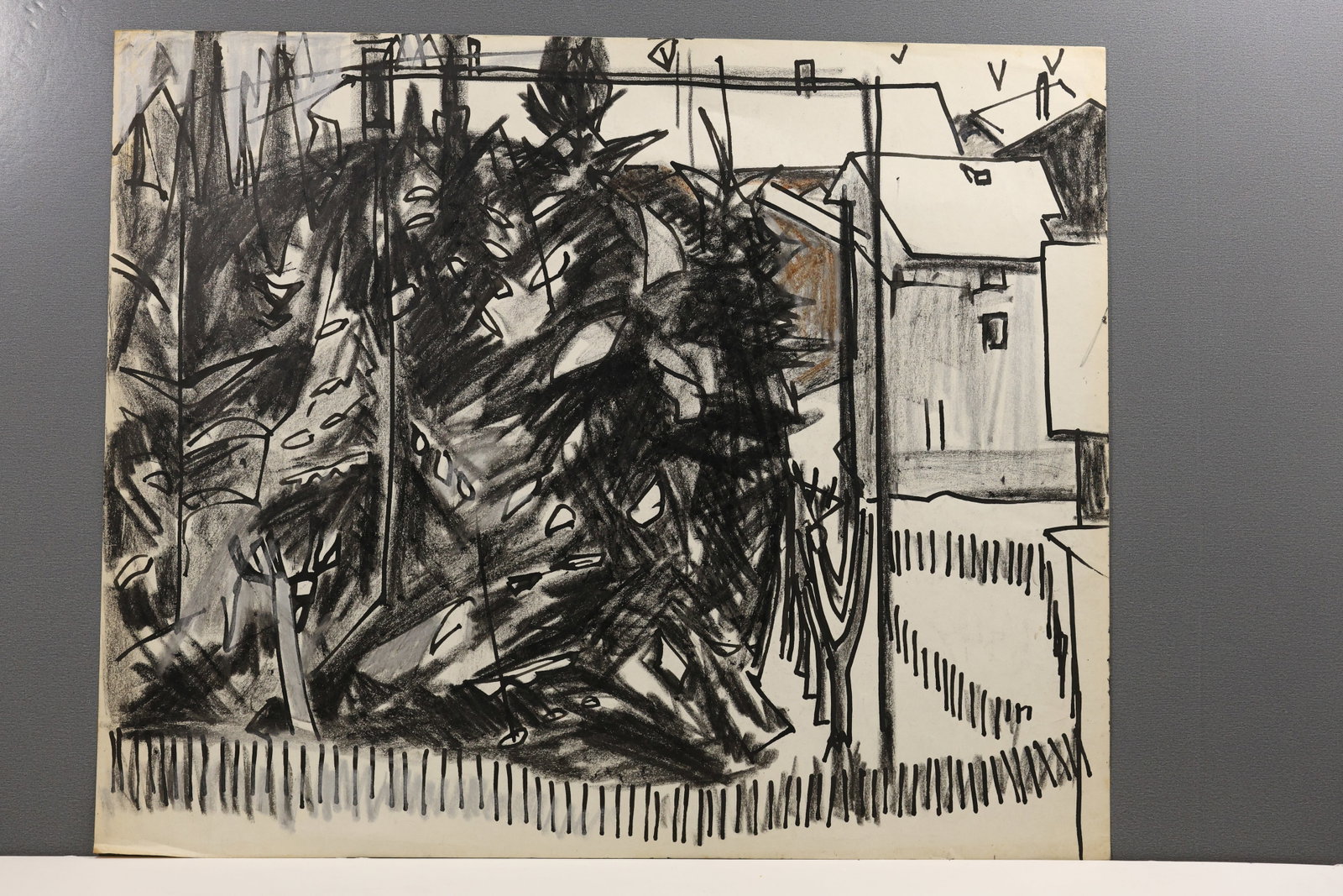 Robert Angeloch, dynamic 1956 drawing during his travels in Cortina, Italy.: All descriptions were generated using AI technology and have not been reviewed or verified by a human. All items are sold as-is, where-is. It is the buyer’s responsibility to preview, examine, and a