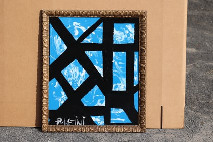 Thomas Pulgini, American, Pop-Art Abstract Geometric Modern Art Painting Signed