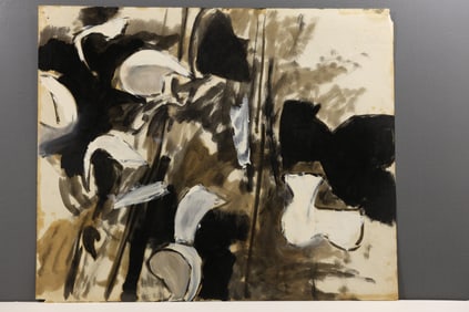 Robert Angeloch Signed 1981 "Milkweeds" Painting on Paper