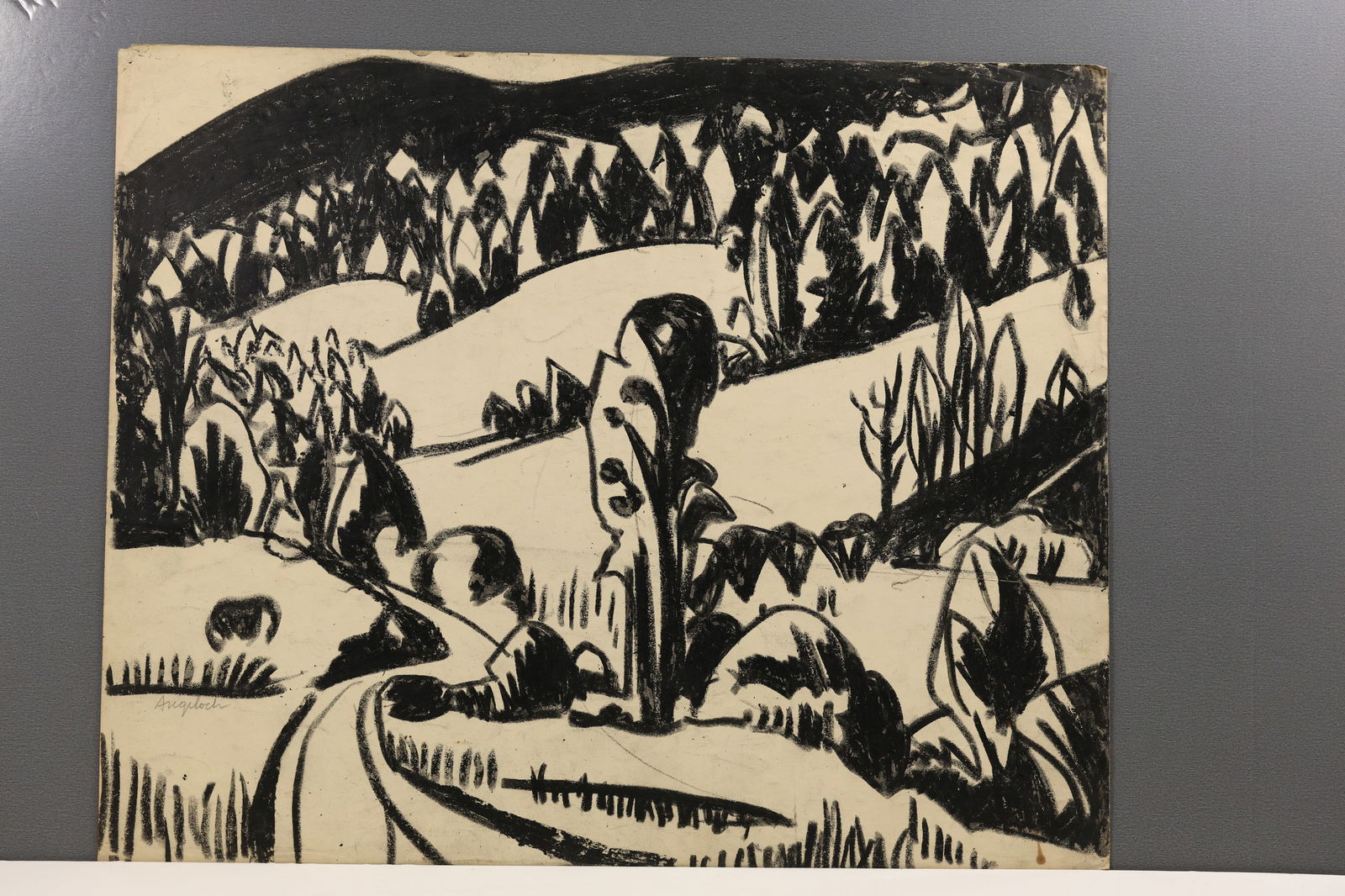 Robert Angeloch 1951 Chateauguay Road Vermont Charcoal Drawing on Paper (1 of 11)