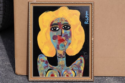 Thomas Pulgini, American, Pop-Art Colorful Nude Woman Signed