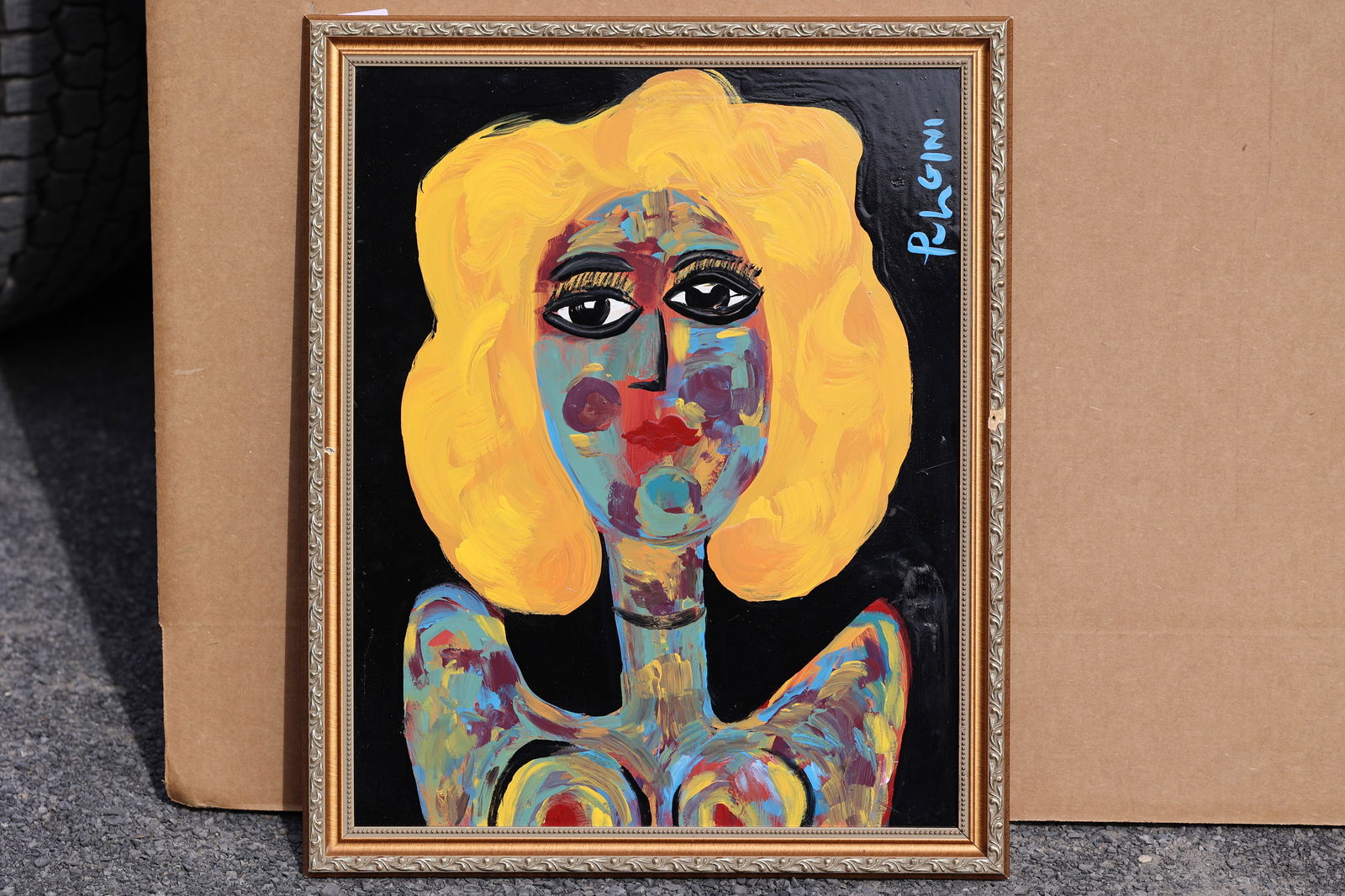 Thomas Pulgini, American, Pop-Art Colorful Nude Woman Signed: All descriptions were generated using AI technology and have not been reviewed or verified by a human. All items are sold as-is, where-is. It is the buyer’s responsibility to preview, examine, and a