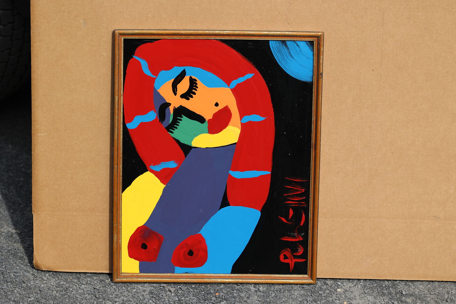 Thomas Pulgini, American, Pop-Art Colorful Nude Woman Abstract with Red Hair Signed: All descriptions were generated using AI technology and have not been reviewed or verified by a human. All items are sold as-is, where-is. It is the buyer’s responsibility to preview, examine, and a