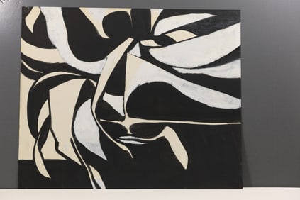 Robert Angeloch Signed 1981 "Still Life #6" Black and White Painting on Paper