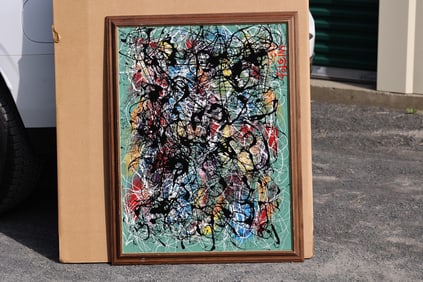 Thomas Pulgini American Pop Art Abstract Drip Painting Modern Expressionist Signed