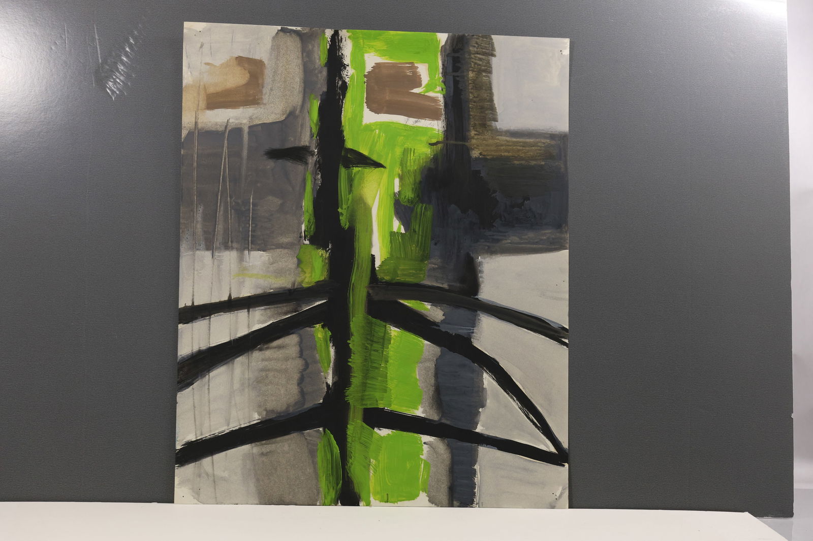 Robert Angeloch Abstract Painting on Paper, Unsigned (1 of 9)