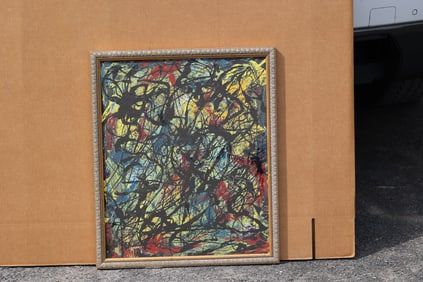 Thomas Pulgini American Pop Art Abstract Drip Painting Pollock Style Expressionist Signed