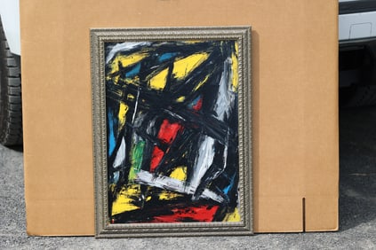 Thomas Pulgini American Pop Art Abstract Geometric Painting Modern Expressionist Signed