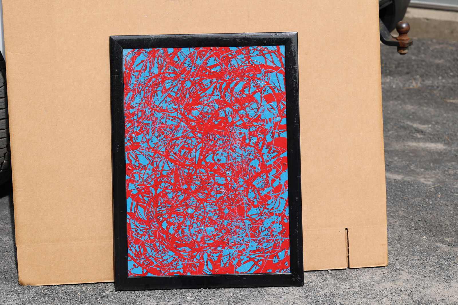 Thomas Pulgini American Pop Art Abstract Drip Painting Red Blue Modern Expressionist Signed (1 of 7)