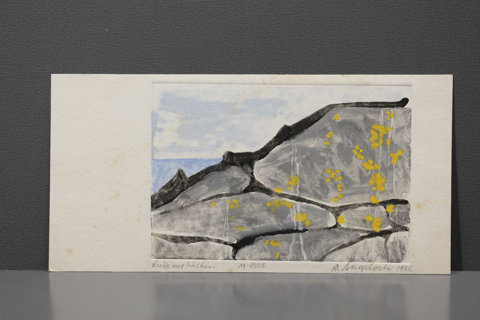 Robert Angeloch Signed 1985 “Rocks and Lichen” Lithograph M.8505 Modern Landscape Woodstock (1 of 8)