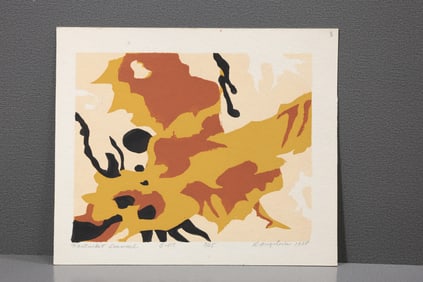 Robert Angeloch Signed 1988 “Nantucket Seaweed” S-117 Serigraph Abstract Coastal Modernism