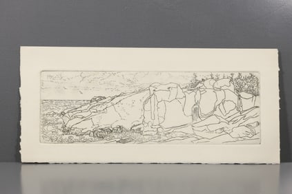 Robert Angeloch (1922–2011) Coastal Cliffside Etching