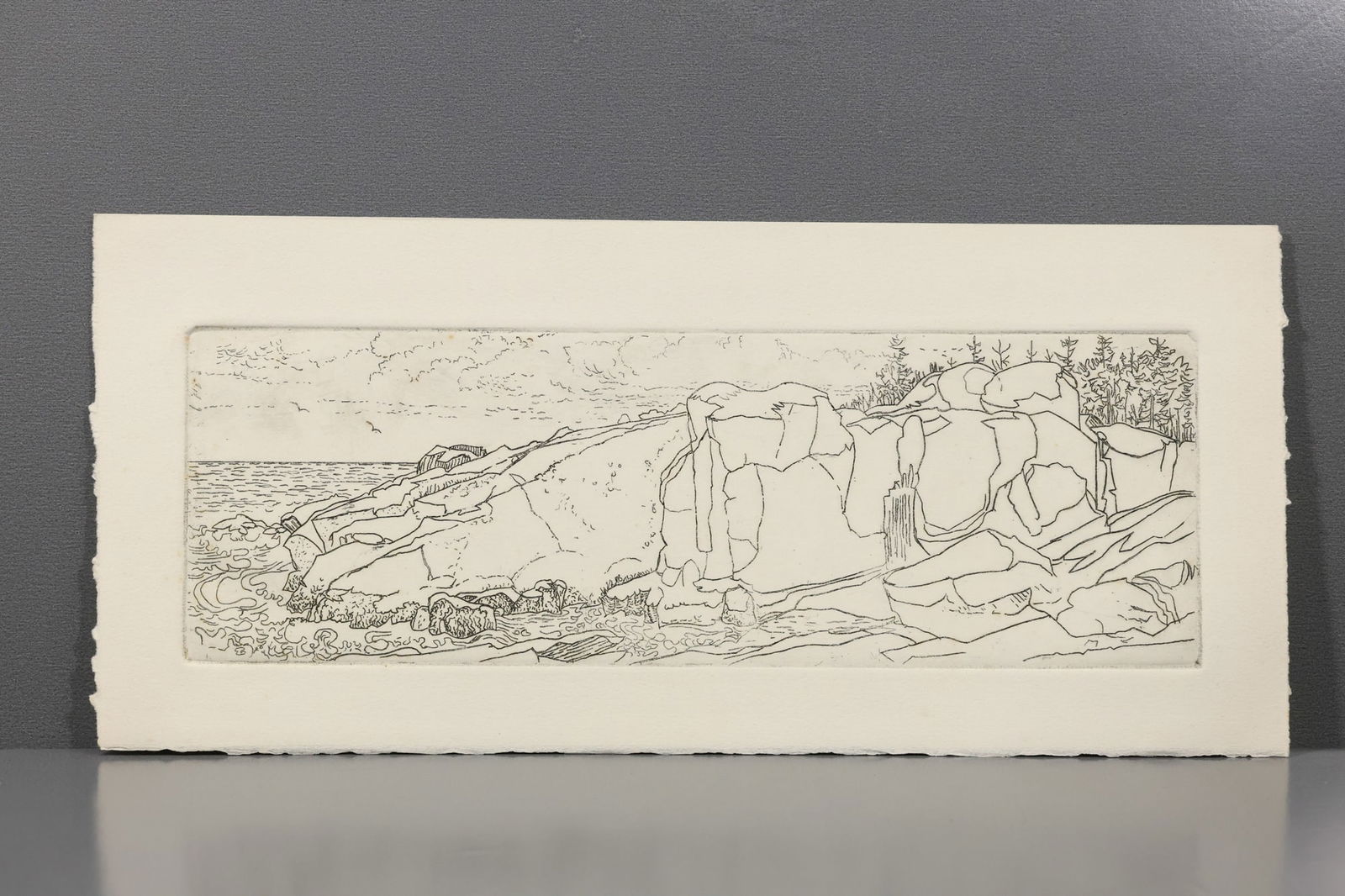 Robert Angeloch (1922–2011) Coastal Cliffside Etching: All descriptions were generated using AI technology and have not been reviewed or verified by a human. All items are sold as-is, where-is. It is the buyer’s responsibility to preview, examine, and a