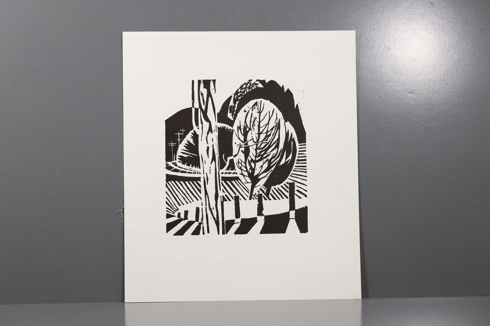 Robert Angeloch Unsigned Woodblock Print Tree Landscape Modernist Woodstock School Style (1 of 8)