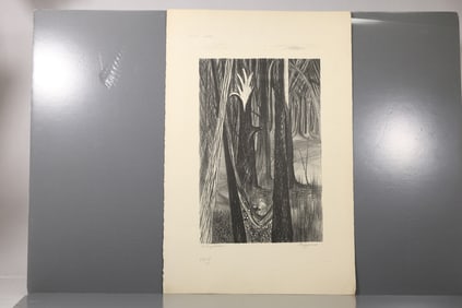 Robert Angeloch Signed 1949 “Playground” #2-49 3/7 Double-Sided Test Proof Woodblock Print