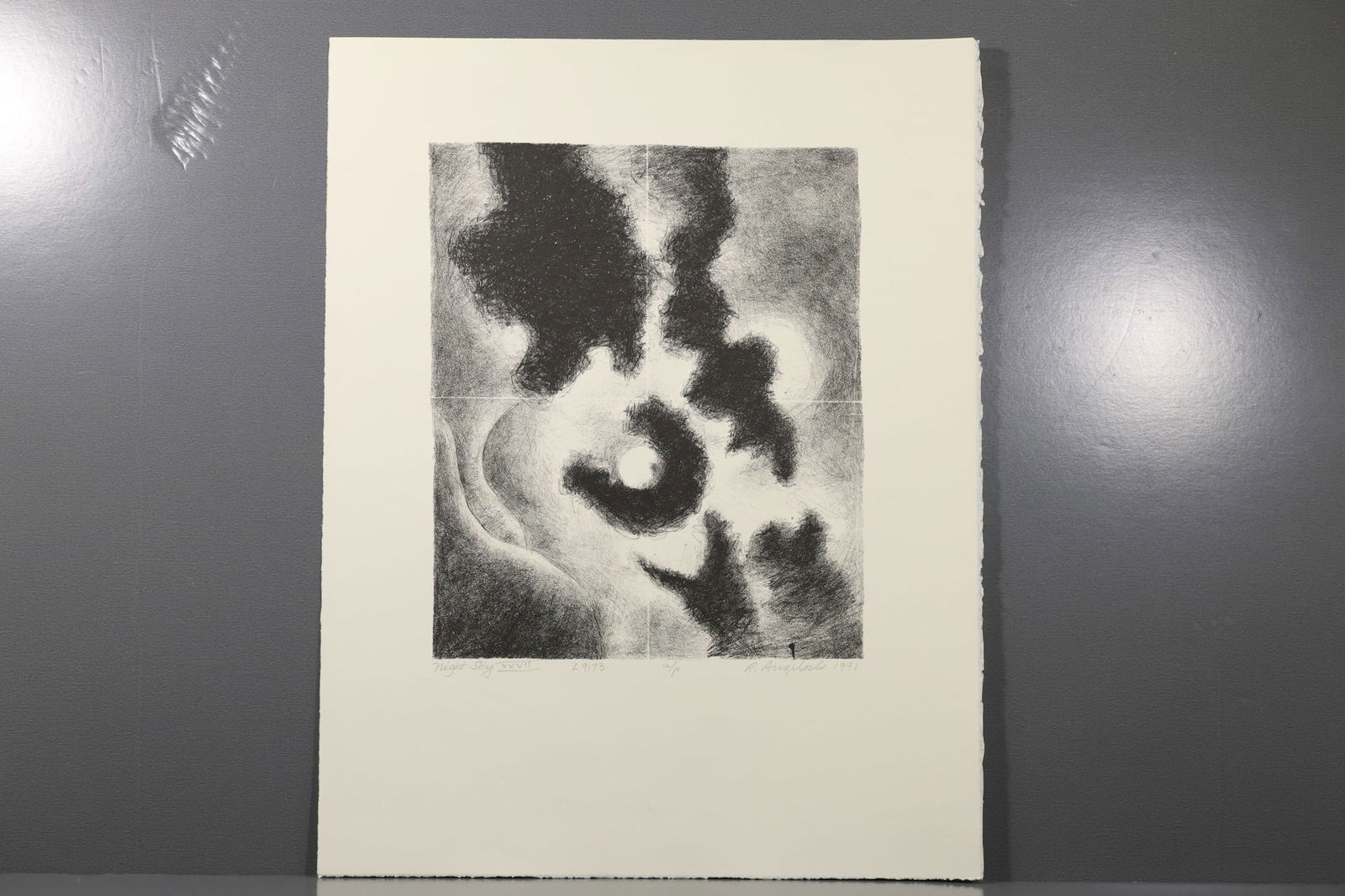 Robert Angeloch Signed 1991 Artist Proof L9173 “Night Sky XXVII” Woodblock Print (1 of 8)