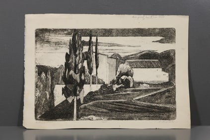 Robert Angeloch (1922–2011) Bellosguardo Test Proof Lithograph