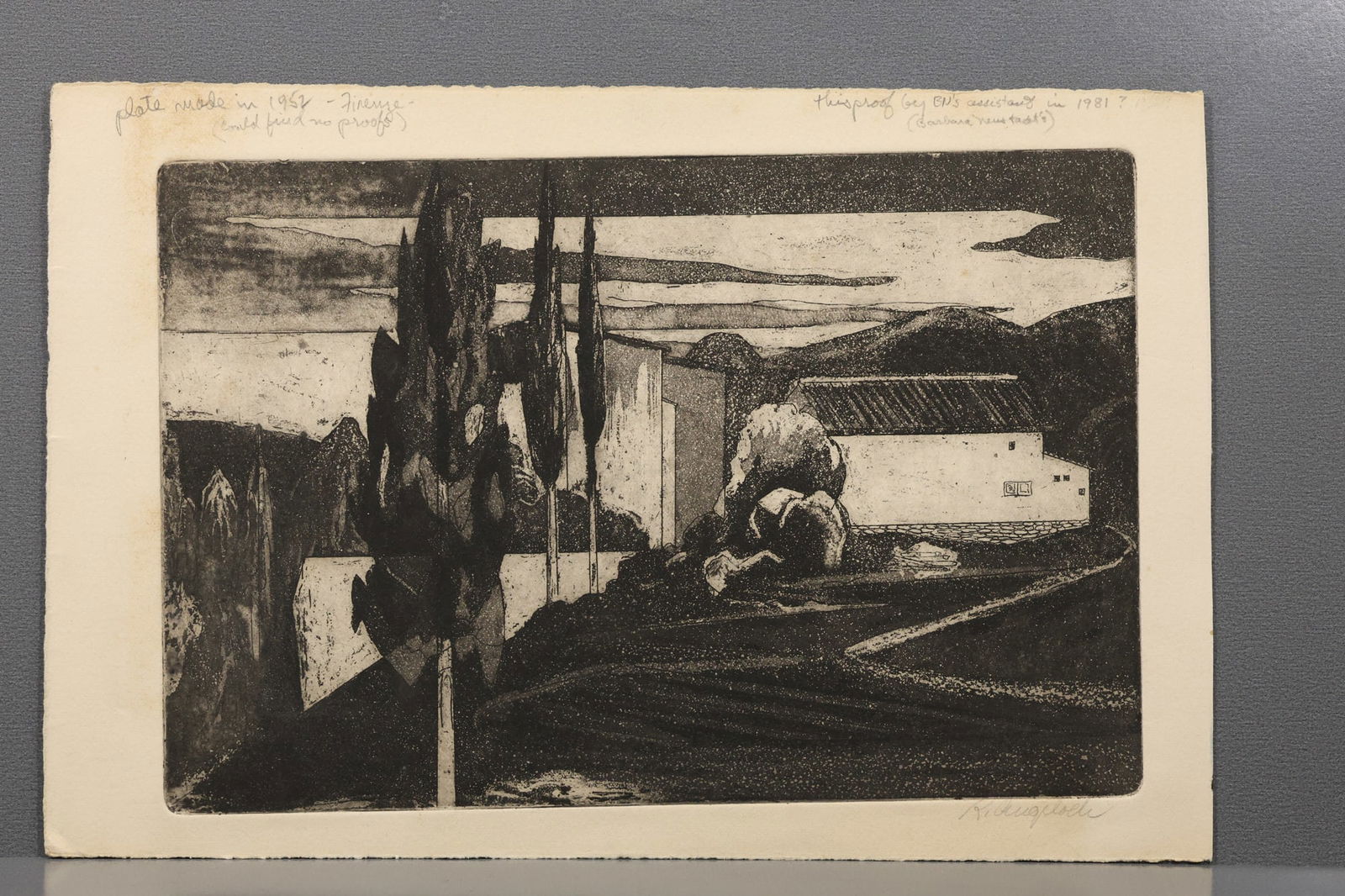 Robert Angeloch (1922–2011) Bellosguardo, Florence Etching (1 of 10)