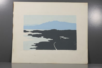 Robert Angeloch (1922–2011) Ashokan Woodblock Print