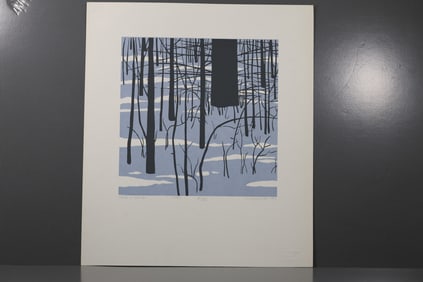 Robert Angeloch (1922–2011) Woods in Winter Woodblock Print
