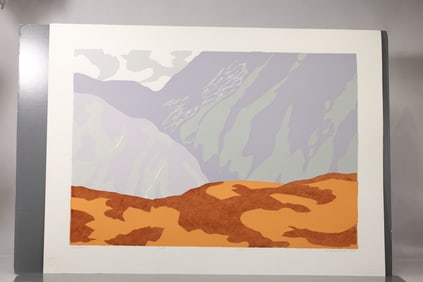 Robert Angeloch (1922–2011) Cuillin Color Woodblock Print
