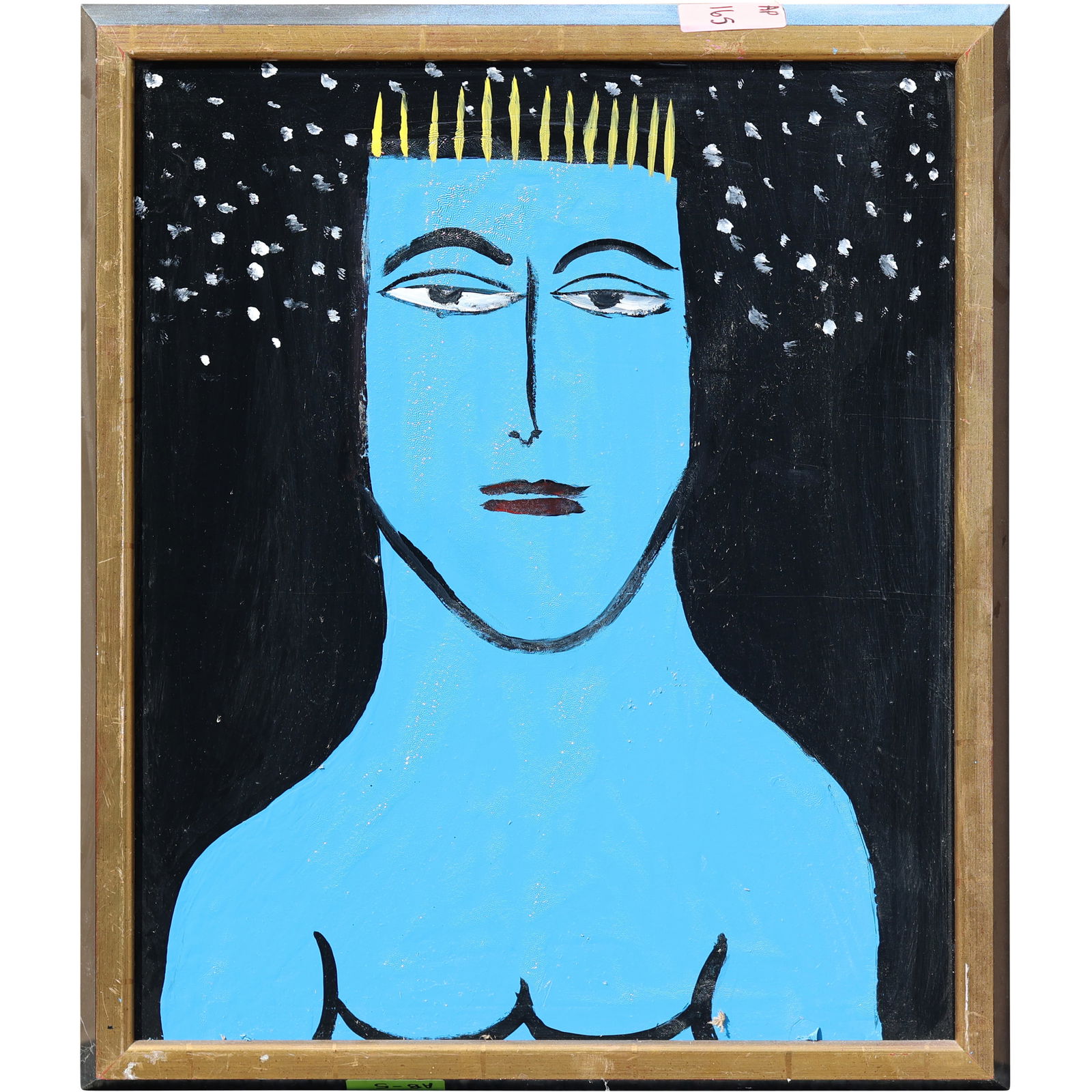 Thomas Pulgini American Pop Art Blue Male Portrait Painting Modern Figurative Signed (1 of 8)