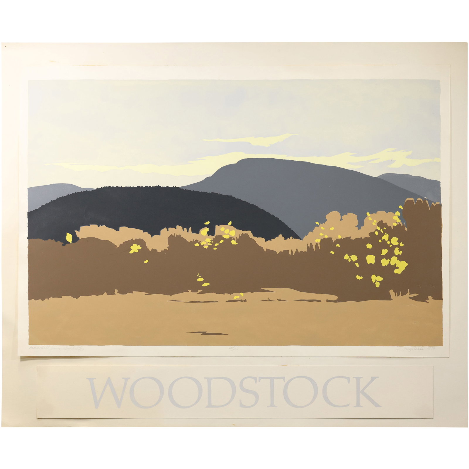 Robert Angeloch (1922–2011) Acorn Hill from Byrdcliffe Color Woodblock Print: All descriptions were generated using AI technology and have not been reviewed or verified by a human. All items are sold as-is, where-is. It is the buyer’s responsibility to preview, examine, and a