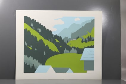 Robert Angeloch (1922–2011) Untertweng Color Woodblock Print