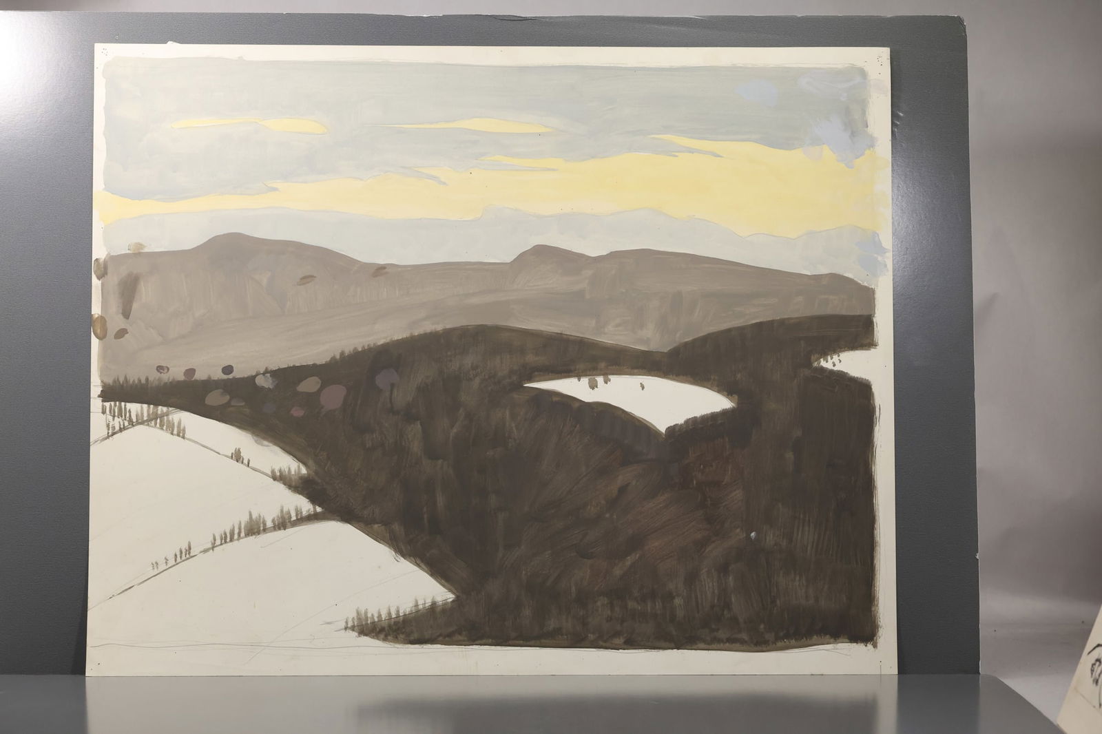 Robert Angeloch (1922–2011) Vermont Winter Study Gouache Painting (1 of 14)