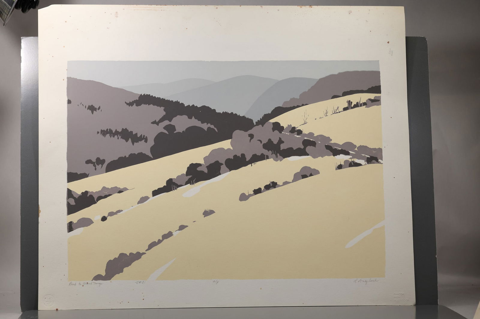 Robert Angeloch (1922–2011) Road to Grand Gorge Color Woodblock Print (1 of 13)