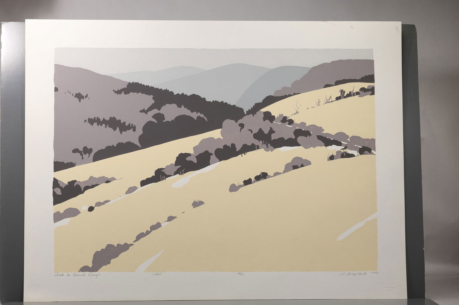 Robert Angeloch (1922–2011) Road to Grand Gorge Color Woodblock Print (1 of 14)