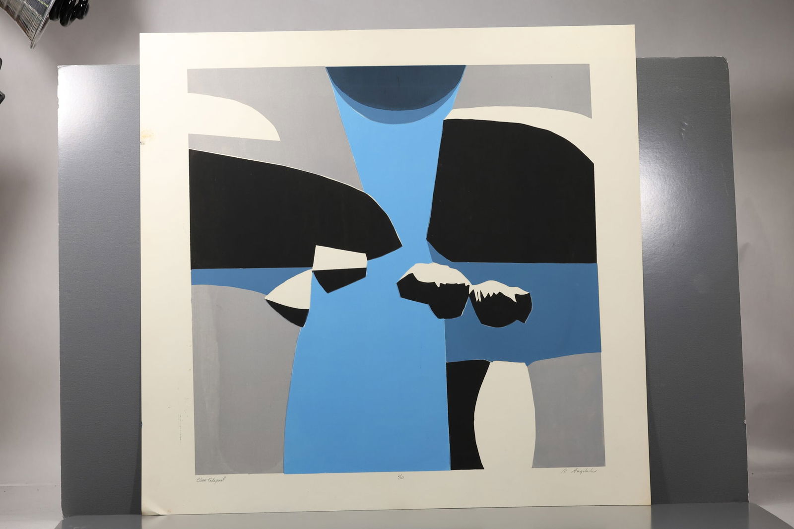 Robert Angeloch (1922–2011) Blue Tidepool Color Woodblock Print (1 of 11)