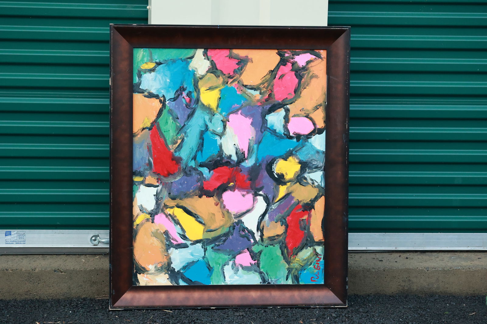 Thomas Pulgini Signed Abstract Expressionist Painting Colorful Modern Geometric Composition (1 of 10)