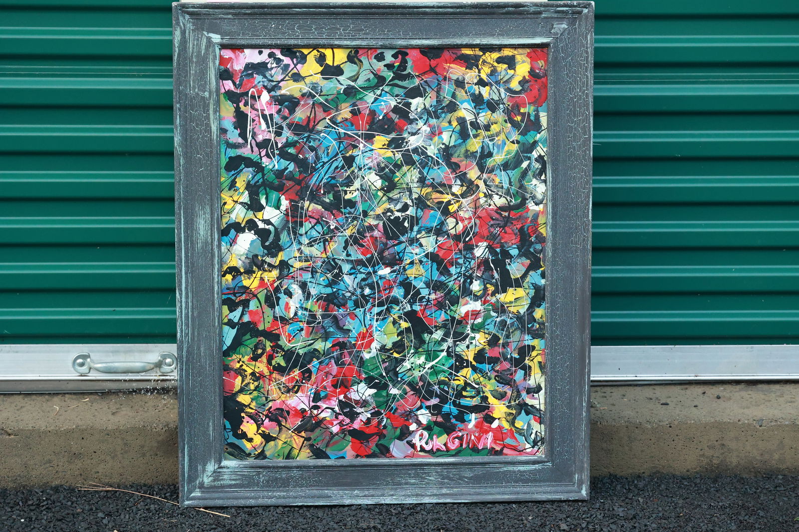 Thomas Pulgini Signed Multicolor Abstract Expressionist Painting Modern Action Art Style (1 of 11)