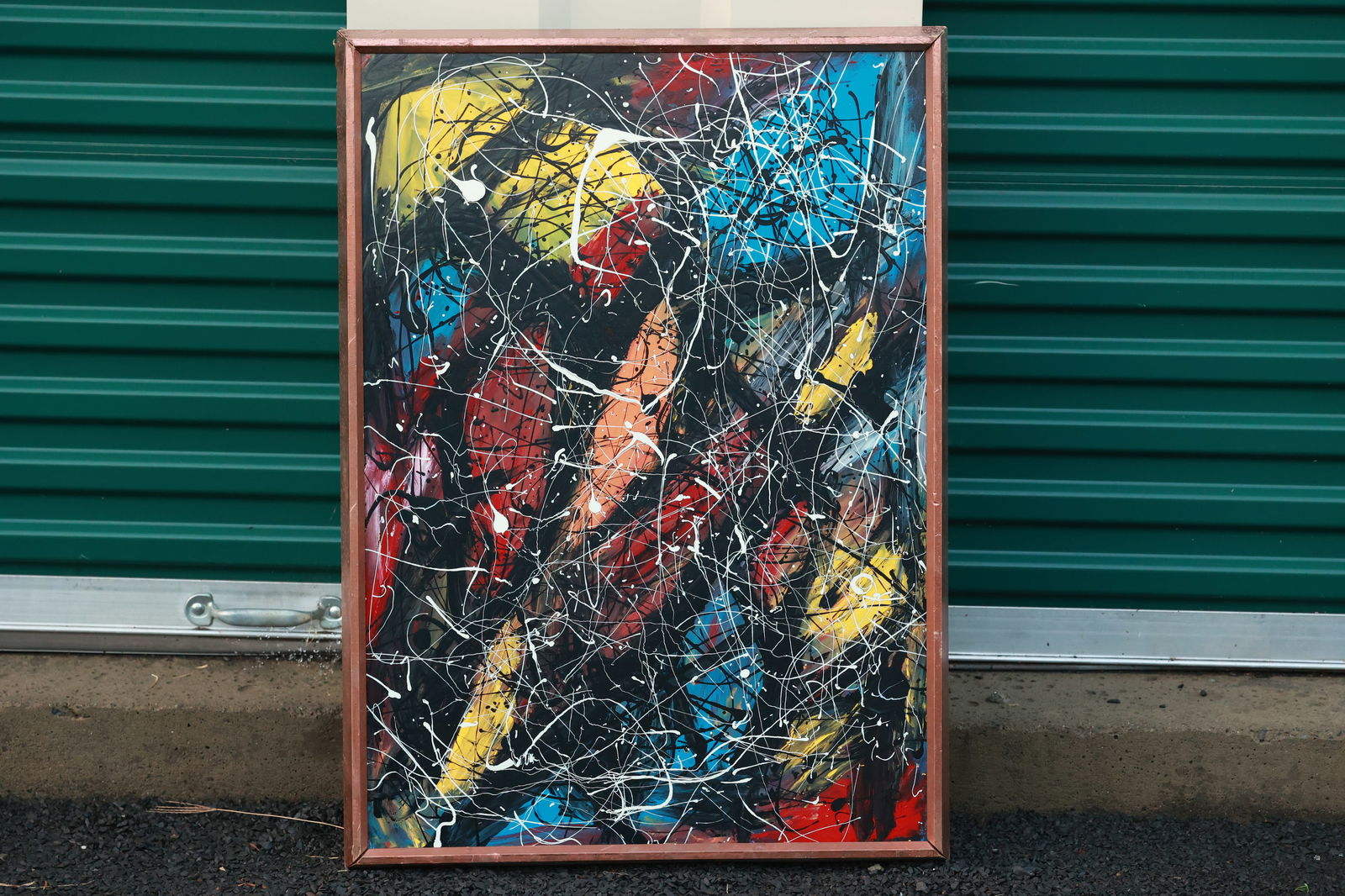 Thomas Pulgini Signed Abstract Expressionist Painting Multicolor Drip Modern Art Style (1 of 10)