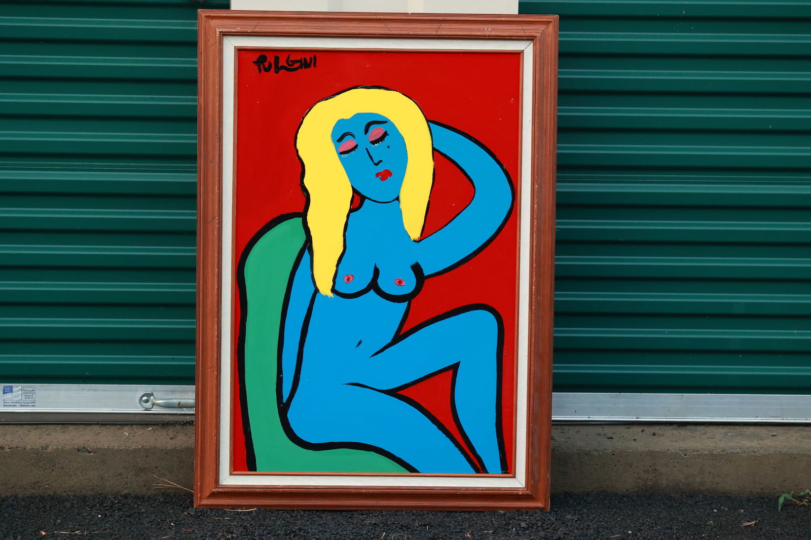 Thomas Pulgini Signed Abstract Nude Woman Modern Pop Art Style Painting: All descriptions were generated using AI technology and have not been reviewed or verified by a human. All items are sold as-is, where-is. It is the buyer’s responsibility to preview, examine, and a