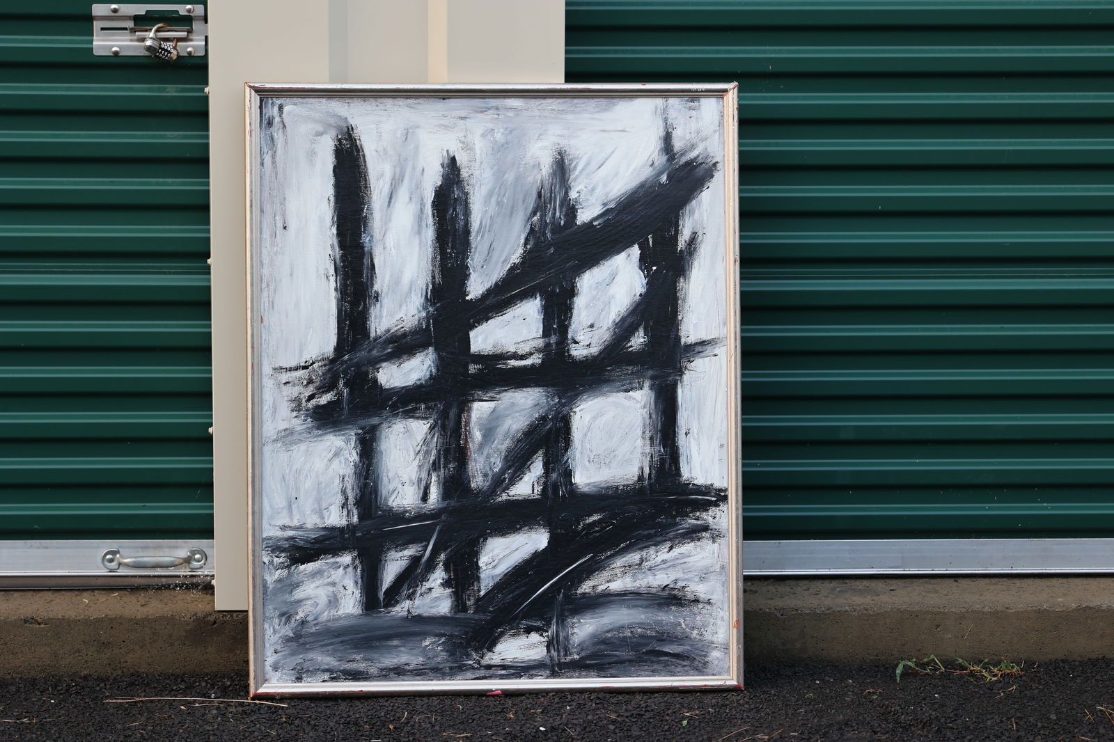 Thomas Pulgini Abstract Expressionist Painting Style of Franz Kline Black & White Modern Art: All descriptions were generated using AI technology and have not been reviewed or verified by a human. All items are sold as-is, where-is. It is the buyer’s responsibility to preview, examine, and a