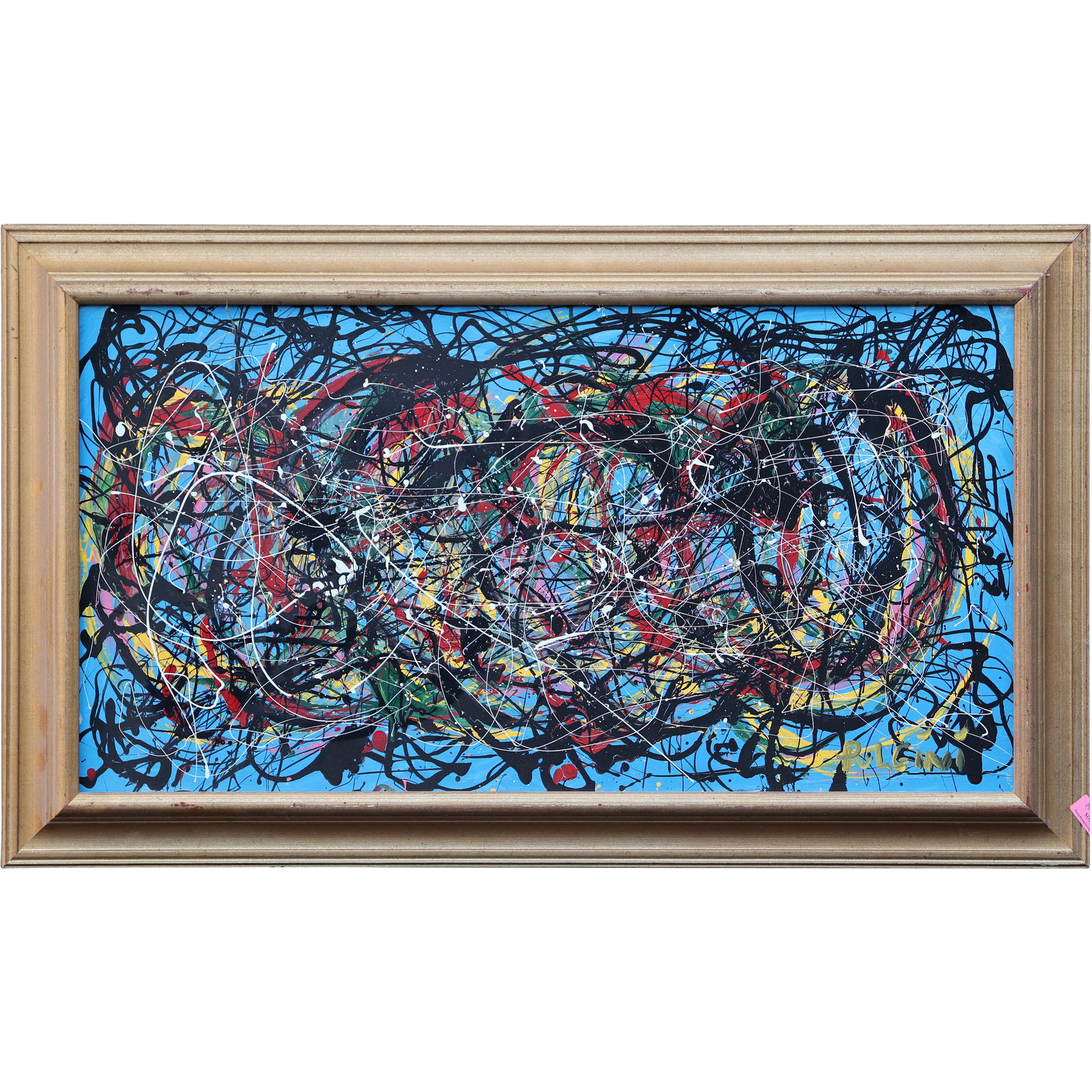 Thomas Pulgini Abstract Action Painting Style of Jackson Pollock Drip Technique Modern Art: All descriptions were generated using AI technology and have not been reviewed or verified by a human. All items are sold as-is, where-is. It is the buyer’s responsibility to preview, examine, and a