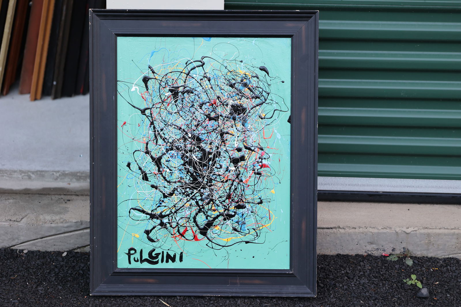 Thomas Pulgini Abstract Expressionist Painting Style of Jackson Pollock Drip Action Art: All descriptions were generated using AI technology and have not been reviewed or verified by a human. All items are sold as-is, where-is. It is the buyer’s responsibility to preview, examine, and a