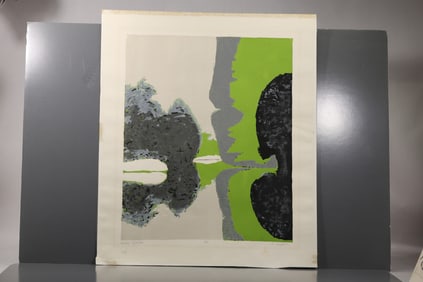 Robert Angeloch (1922–2011) Sawkill Reflections Color Woodblock Print