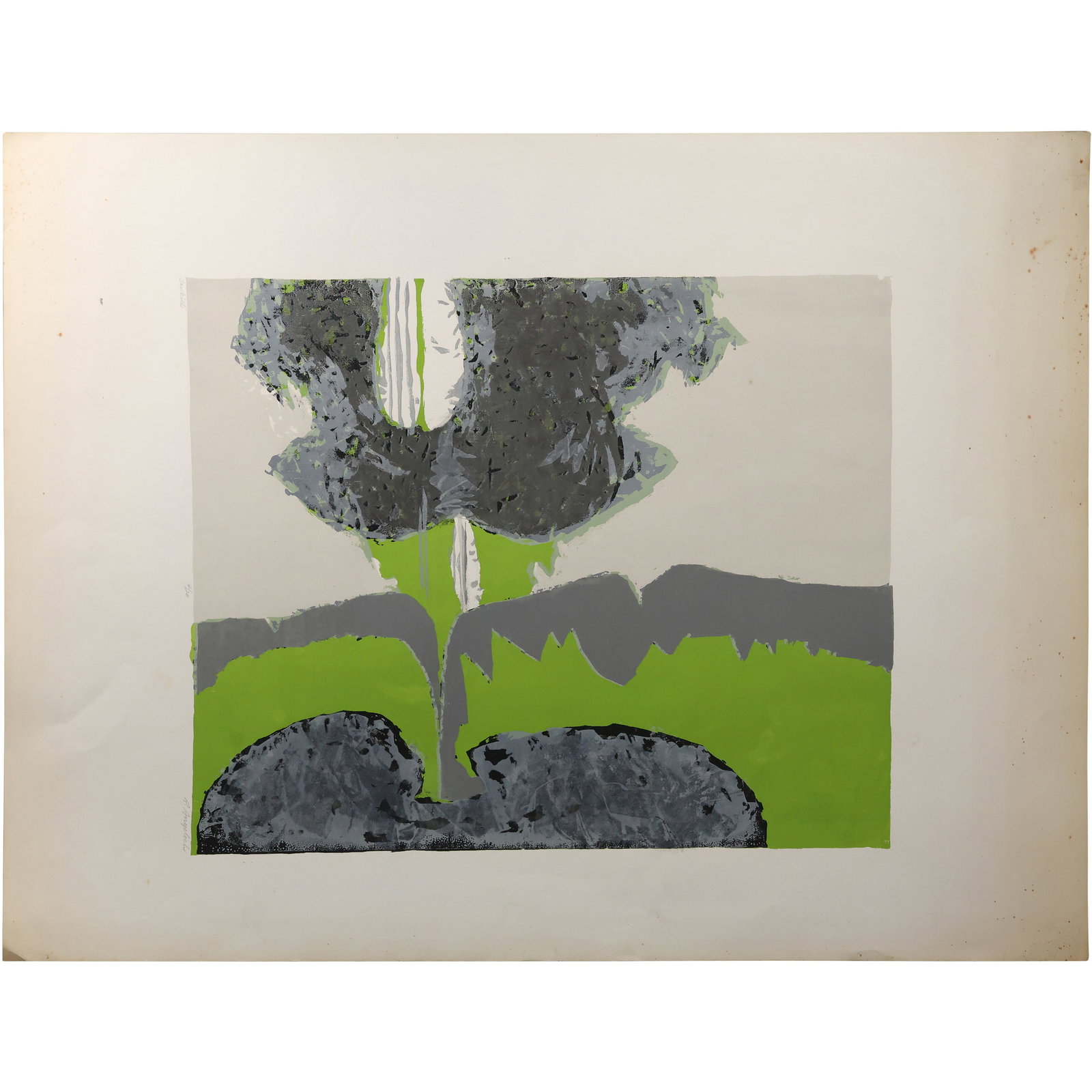 Robert Angeloch (1922–2011) Sawkill Color Woodblock Print: All descriptions were generated using AI technology and have not been reviewed or verified by a human. All items are sold as-is, where-is. It is the buyer’s responsibility to preview, examine, and a